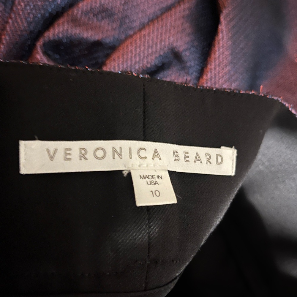 Veronica Beard Metallic Lago Pintuck Trousers Size 10 - Picture 6 of 9